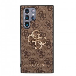 Θήκη Guess PU 4G Metal Logo Cover for Samsung Galaxy S23 Ultra 5G S918 Brown