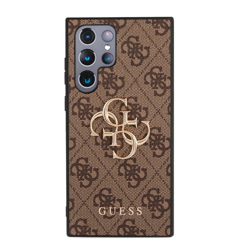 Θήκη Guess PU 4G Metal Logo Cover for Samsung Galaxy S23 Ultra 5G S918 Brown
