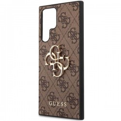 Θήκη Guess PU 4G Metal Logo Cover for Samsung Galaxy S23 Ultra 5G S918 Brown