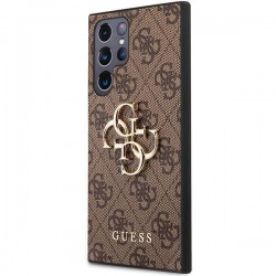 Θήκη Guess PU 4G Metal Logo Cover for Samsung Galaxy S23 Ultra 5G S918 Brown