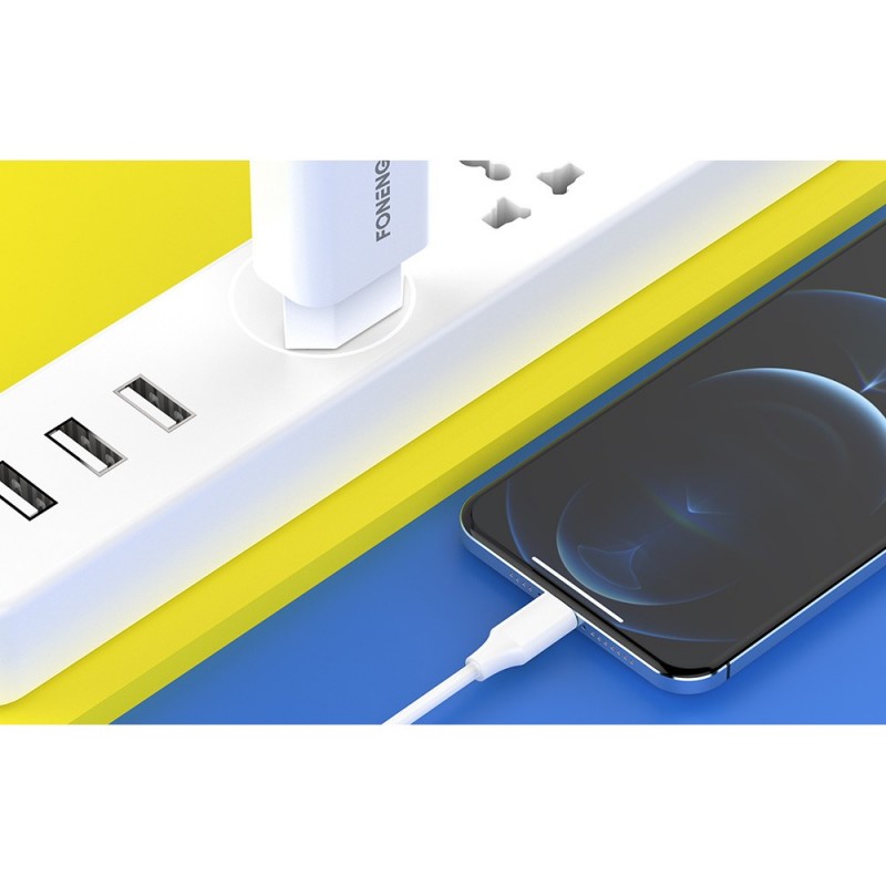 Φορτιστής Ταξιδιού Foneng USB-C EU43 & Καλώδιο USB-A to USB-C White