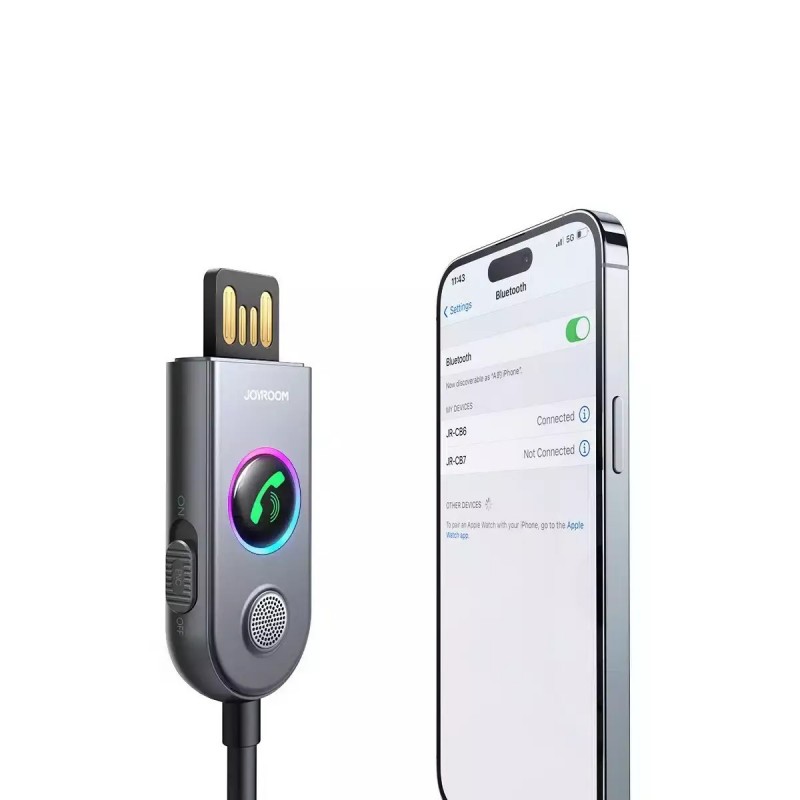 Ασύρματος Δέκτης Joyroom JR-CB6 Wireless Car Receiver FM Transmitter Grey