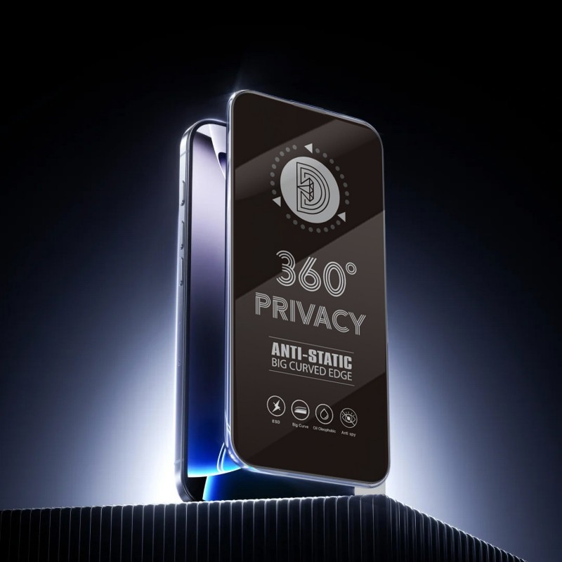 Γυαλί Προστασίας Full Face 360 Privacy Apple iPhone 15 / 16 (6.1") Tempered Glass 9H AntiCrash / AntiShock 