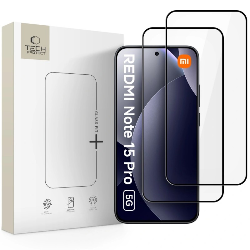 Γυαλί Προστασίας Tech-Protect Glass Fit+ 2-Pack Xiaomi Redmi Note 15 Pro 5G Black