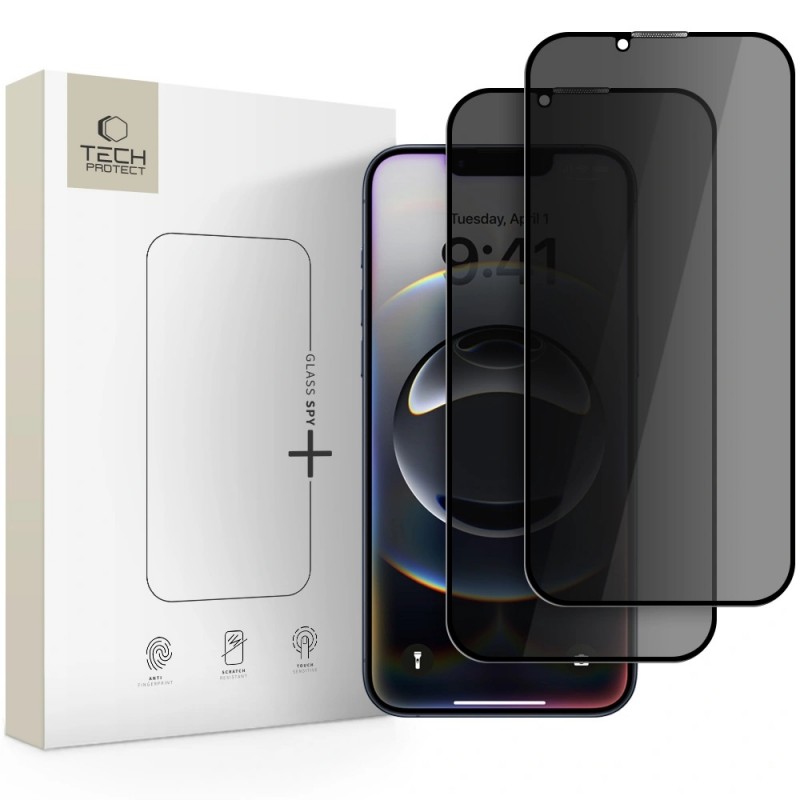 Γυαλί Προστασίας Tech-Protect Glass Spy+ 2-Pack Apple iPhone 13 / 13 Pro / 14 / 16e  (6.1") Privacy