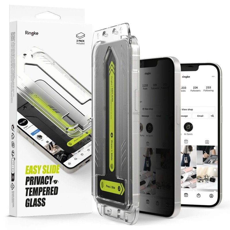 Γυαλί  Προστασίας Ringke Easy Slide 2-Pack iPhone 13 / 13 Pro / 14 / 16e (6.1") Privacy