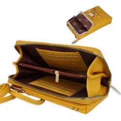 Τσάντα Crossbody Knitted Phone Bag GCW17 Yellow