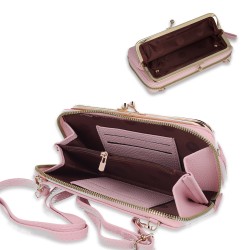 Τσάντα Crossbody Knitted Phone Bag GCW18 Light Pink
