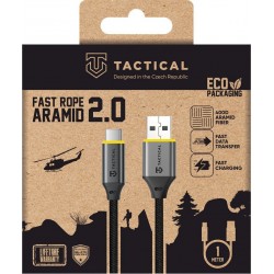 Καλώδιο Tactical Fast Rope Aramid 2.0 Cable USB-A to USB-C 1m Black