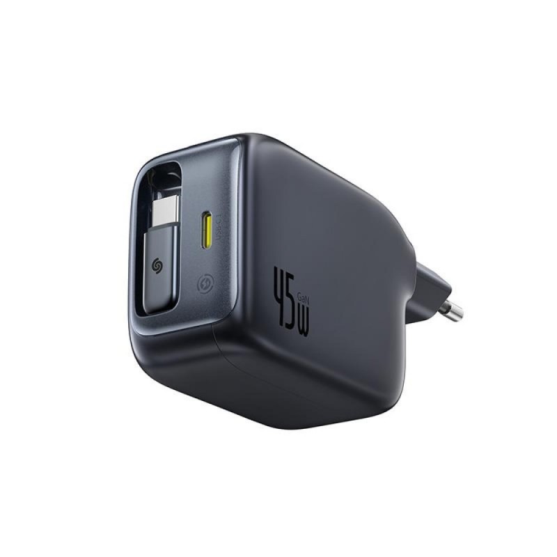 Φορτιστής Ταξιδιού Baseus Enercore CJ11 Wall Charger with USB-C Port & Retractable USB-C Cable 45W (E0120G00)