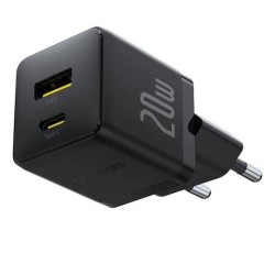 Φορτιστής Ταξιδιού Baseus Palm Wall Charger 1xUSB-C & 1xUSB-A 20W Black (P10111608113-00)