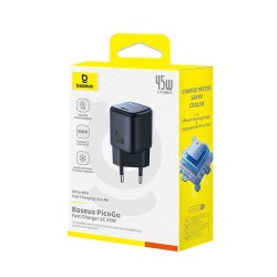 Φορτιστής Ταξιδιού Baseus PicoGo GaN Wall Charger 1xUSB-C 45W Black (P10176800123-00)