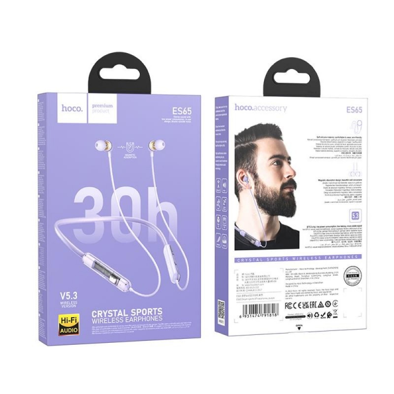 Ακουστικά Bluetooth Hoco ES65 Dream Sports Earbud Pink