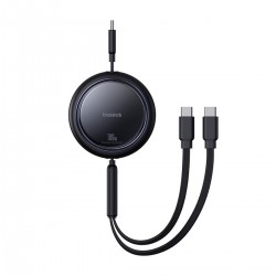 Καλώδιο Baseus Bright Mirror Series Retractable USB-C to 2x Type-C Cable 100W 1M Black