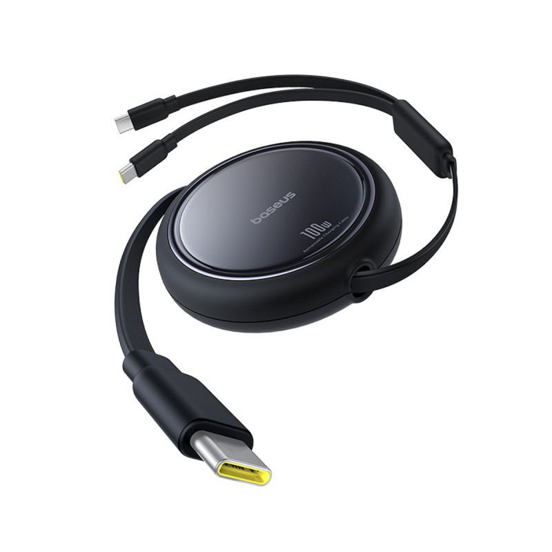Καλώδιο Baseus Bright Mirror Series Retractable USB-C to 2x Type-C Cable 100W 1M Black
