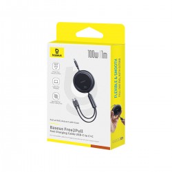 Καλώδιο Baseus Bright Mirror Series Retractable USB-C to 2x Type-C Cable 100W 1M Black