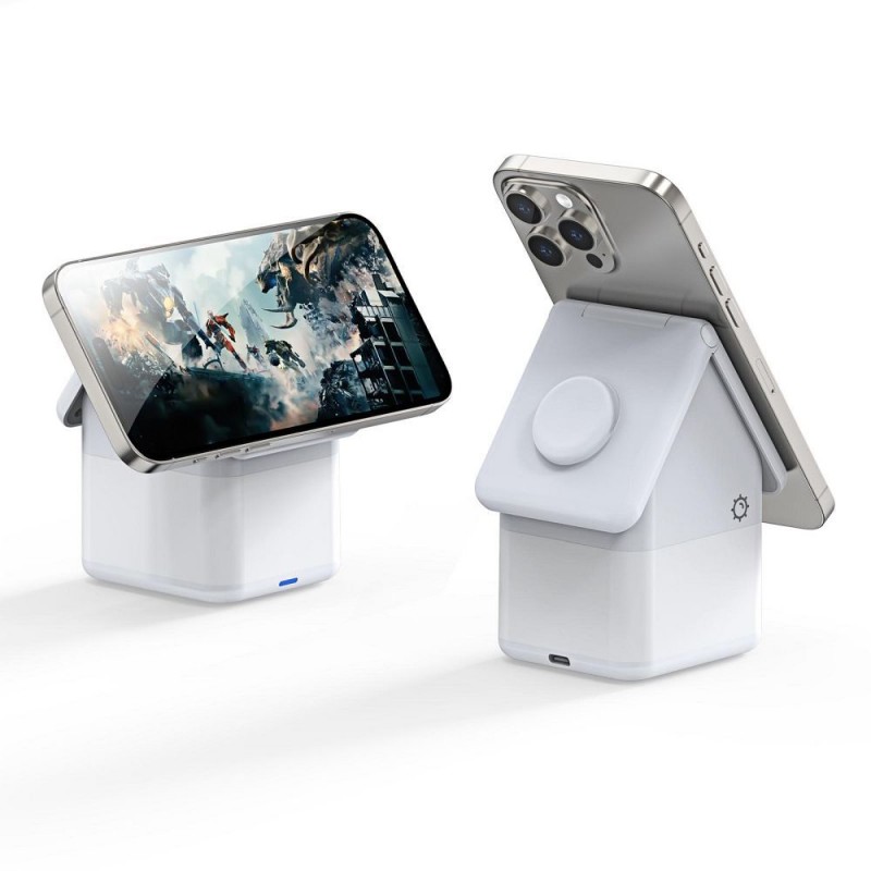Βάση Φόρτισης Duzzona W20 4-in-1 Magnetic Wireless Charger Stand 15W White