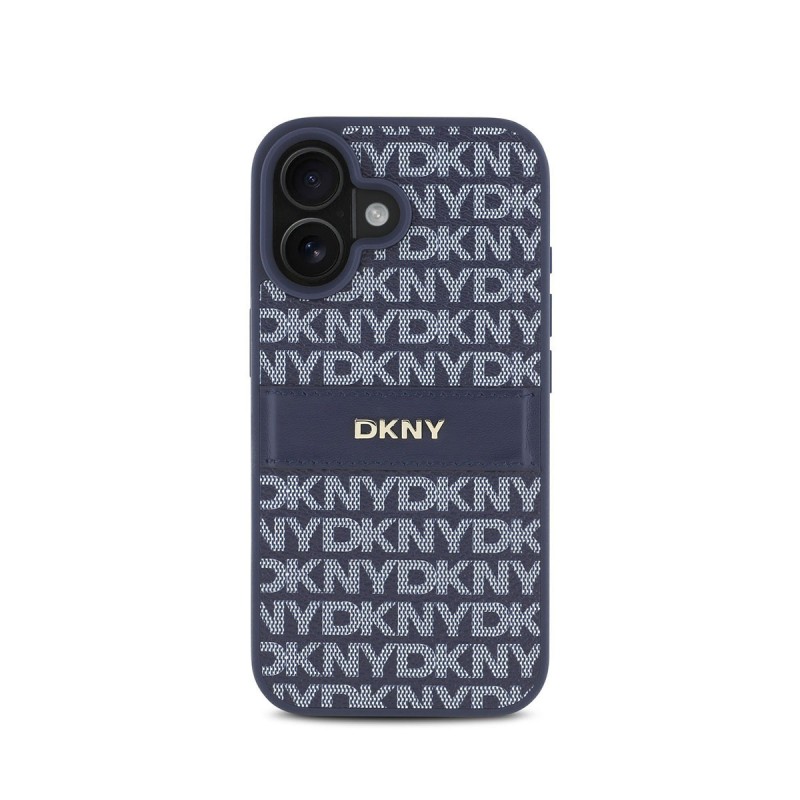 Θήκη DKNY PU Leather Repeat Pattern Tonal Stripe Case Apple iPhone 16 (6.1") Blue
