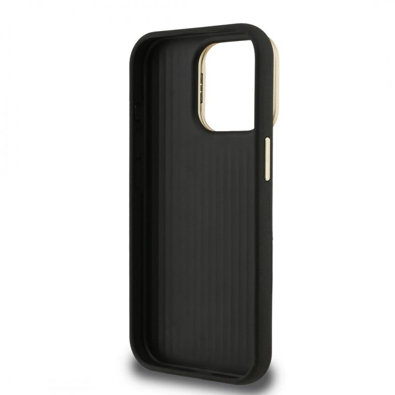 Θήκη Guess PU Grained 4G Logo Stand Camera Frame Cover Apple iPhone 15 Pro Max (6.7") Black