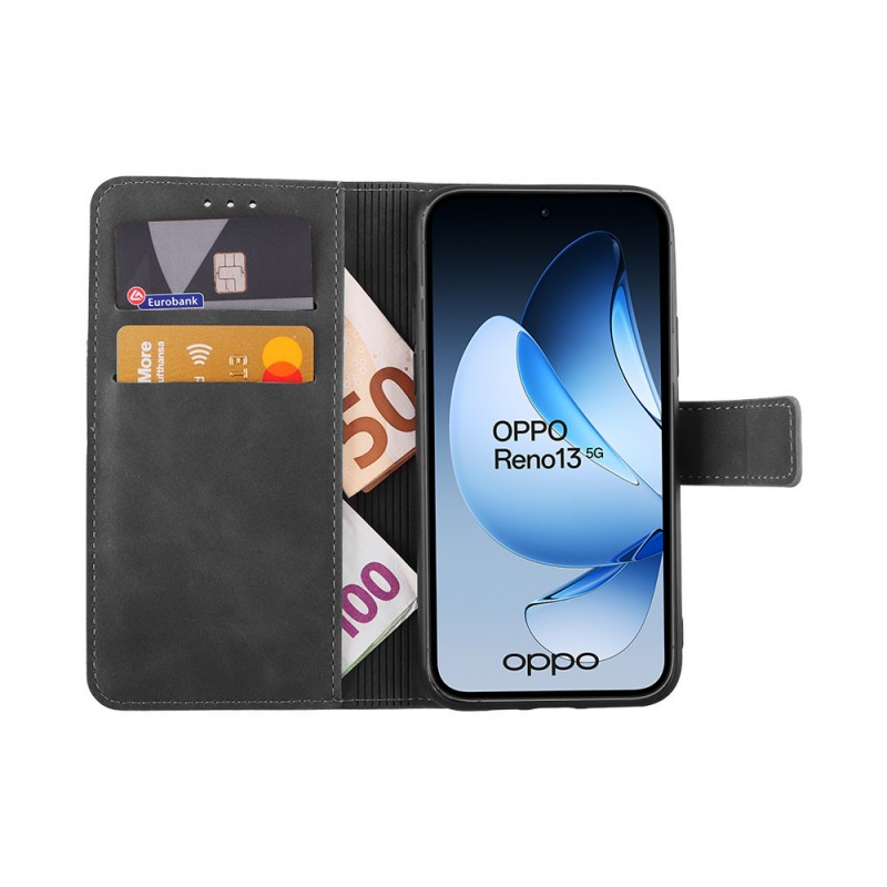 Θήκη Lime Essential Magnet Book Stand Clip Oppo Reno 13 5G Grey