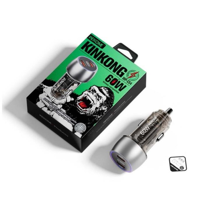 Φορτιστής Αυτοκινήτου WK WP-C54 2x USB-C 60W Black