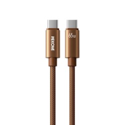 Καλώδιο Data WK WDC-64 Charging Data Cable 65W Type-C to Type-C 1.2m Brown