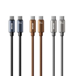 Καλώδιο Data WK WDC-64 Charging Data Cable 65W Type-C to Type-C 1.2m Brown