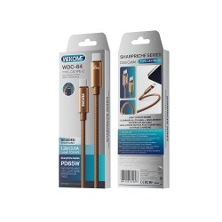 Καλώδιο Data WK WDC-64 Charging Data Cable 65W Type-C to Type-C 1.2m Brown