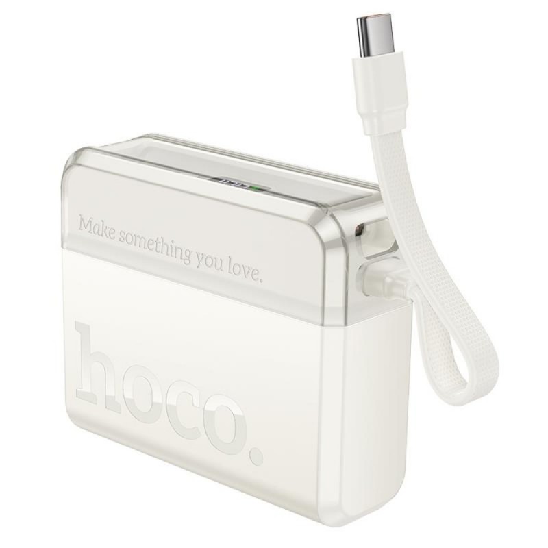 Εξωτερική Μπαταρία Hoco Q38 Excellent 2x USB-C with Retractable Cable Type-C PowerBank 10000mAh White