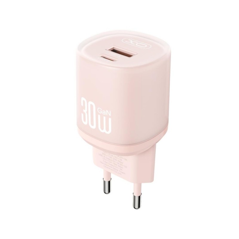 Φορτιστής Ταξιδιού XO L151 1x USB-A & 1xUSB-C 30W PD Fast Charger Pink