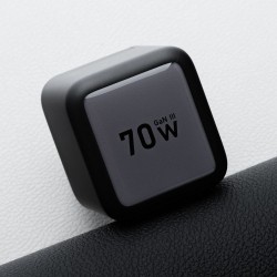 Φορτιστής Ταξιδίου Forcell F-Energy GaN VT-R7 Travel Charger with 1xUSB-C and 1xUSB-A 70W & Retractable Cable USB-C Gray