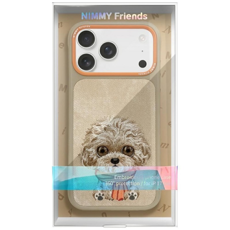 Θήκη Nimmy Big Eyed Pet 2.0 Dog Cover For iPhone 17 Pro (6.3") Beige