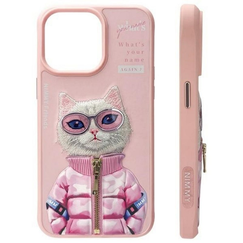 Θήκη Nimmy Cool&Cute 2.0 Cat Cover For iPhone 15 Pro (6.1") Pink