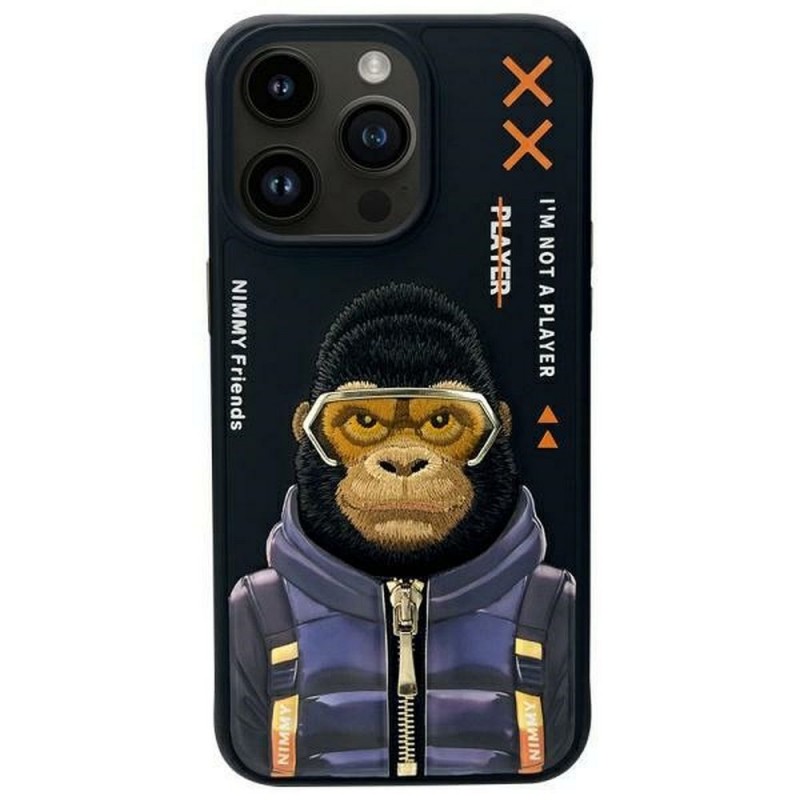 Θήκη Nimmy Cool&Cute 2.0 Monkey Cover For iPhone 15 Pro Max (6.7") Black