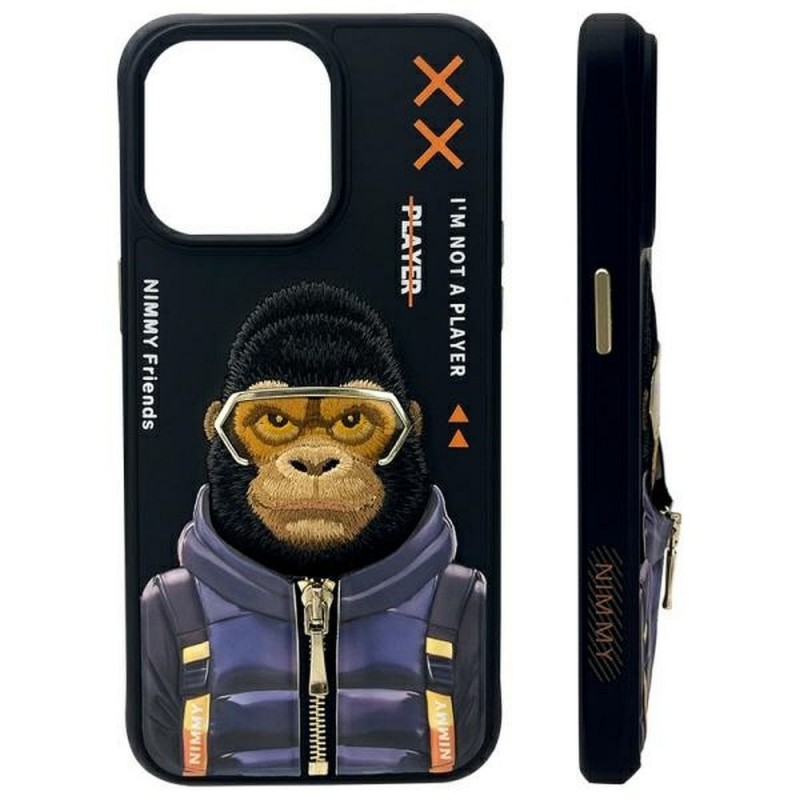 Θήκη Nimmy Cool&Cute 2.0 Monkey Cover For iPhone 15 Pro Max (6.7") Black