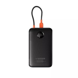 Εξωτερική Μπαταρία Veger K1C W1189 PowerBank with Built-In Cable USB C  2A 10.000mAh 22.5W Black