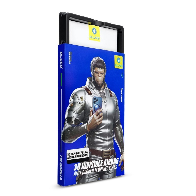Γυαλί Προστασίας BlueO 5D Mr. Monkey Glass Airbag Anti-Broken iPhone 14 Pro (6.1") Black
