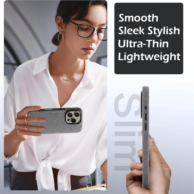 Θήκη Alcantara Full Wrap Case with MagSafe Apple iPhone 16 Pro Max (6.9") Green