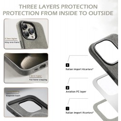 Θήκη Alcantara Full Wrap Case with MagSafe Apple iPhone 16 Pro Max (6.9") Green