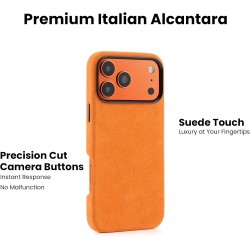 Θήκη Alcantara Full Wrap Case with MagSafe Apple iPhone 17 Pro Max (6.9") Orange