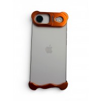 Θήκη Shockproof Frameless Metal Corner Cover with Stand & Camera Lens iPhone AIr (6.5") Orange