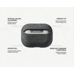Θήκη Alcantara Cover Apple Airpods Pro 1 / 2 Space Grey