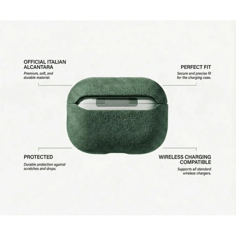 Θήκη Alcantara Cover Apple Airpods Pro 1 / 2 Midnight Green