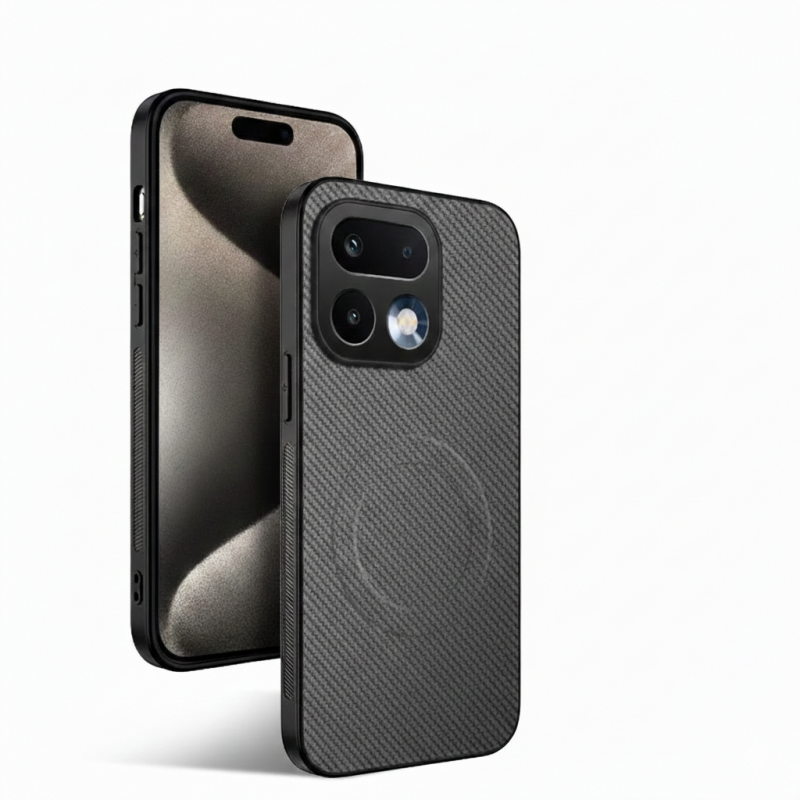 Θήκη Carbon Fiber Texture MagSafe Cover Realme 16 Pro+ Plus 5G Grey