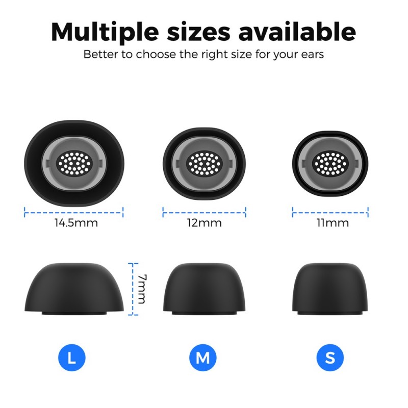 Samsung Galaxy Buds/Buds+/Buds2 Pro/Buds3 Pro Silicone Replacement Tips All Sizes White (3τμχ)