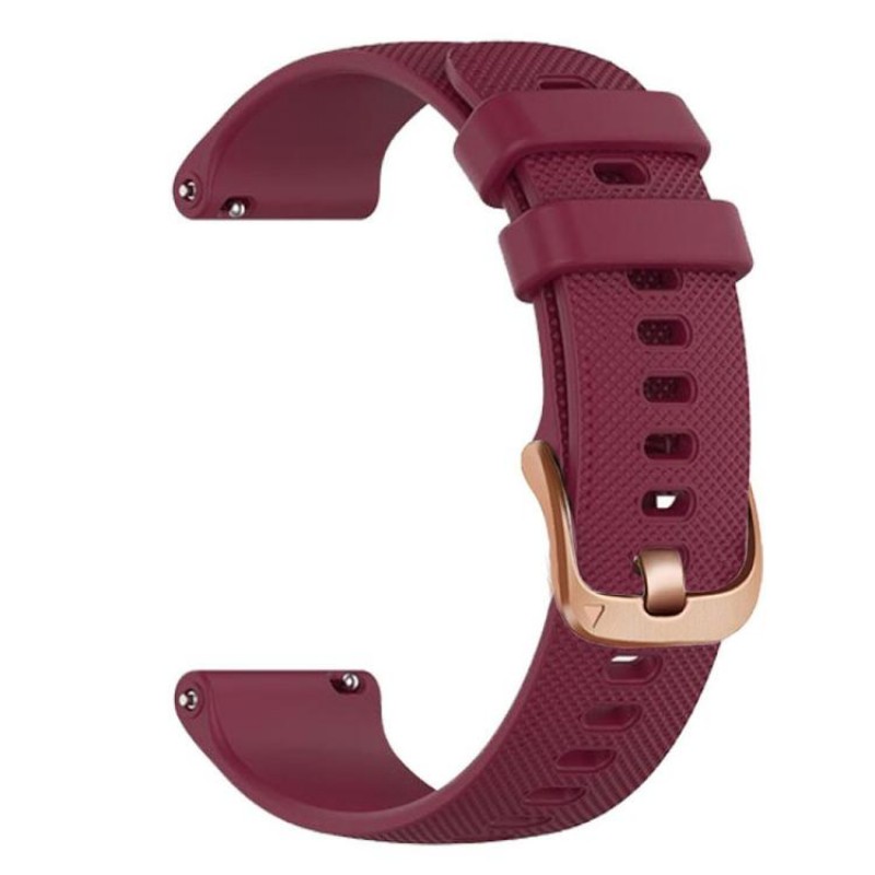 Ανταλλακτικό λουράκι QuickFit Rose Gold Buckle Wine Red για Huawei Watch GT4 (41mm)  / Huawei Watch GT  5 (41MM)  / GT 5 Pro / Honor S1 (18mm)