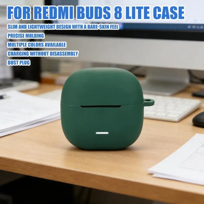 Θήκη Xiaomi Redmi Buds 8 Lite Silicone Skin with Carabiner White