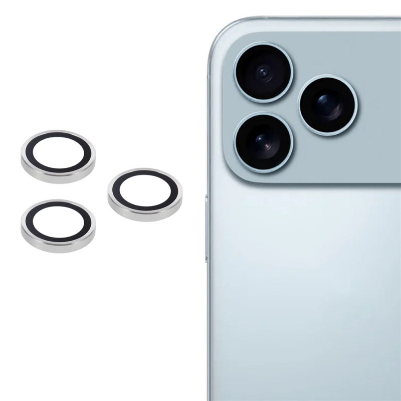 Γυαλί Προστασίας Eagle Eye Camera Lens with Metal Ring Silver iPhone 16 Pro (6.3'')/16 Pro Max (6.9") Tempered Glass 9H AntiCrash / AntiShock