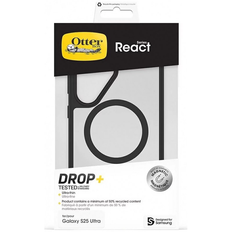 Θήκη Samsung by Otterbox React Protective Cover GP-FPS938OBJTW Galaxy S25 Ultra 5G G936 Black Crystal (Original)