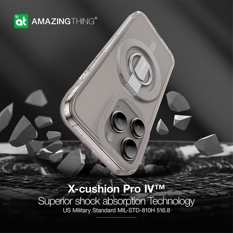 Θήκη Amazing Thing Titan Pro Mag Ring Grip Case Apple iPhone 15 Pro Max (6.7") Titanium